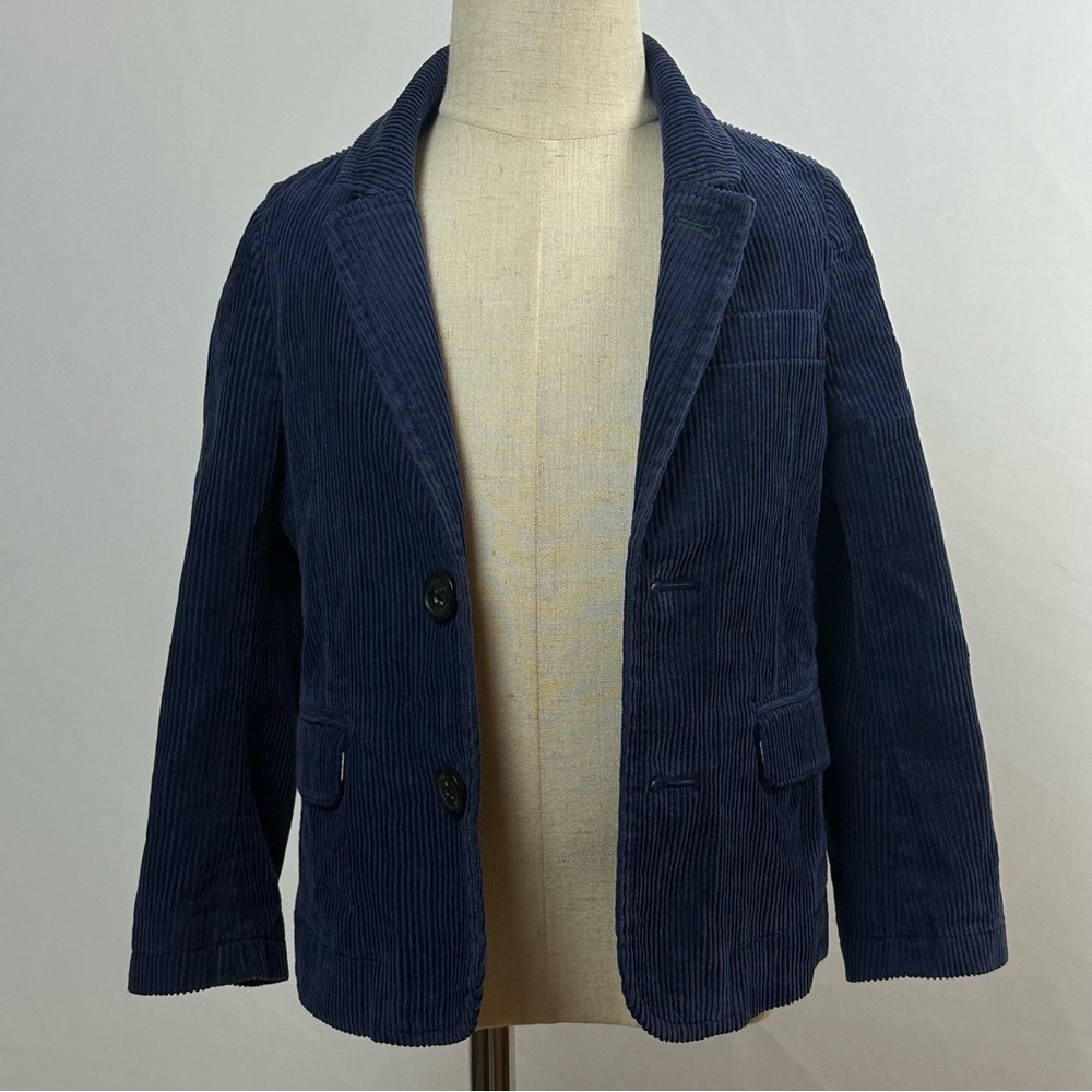 MINI BODEN boy's navy corduroy blazer w/ star lining -size 3-4Y
